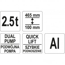 YATO Cric hidraulic tip crocodil 2.5 t, 465 mm, DU..